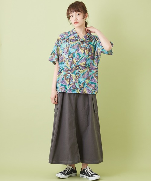 CUBE SUGAR（キューブシュガー）の「高密度オックス タックフレアスカート（スカート・レディース・レンガ/ベージュ/ナチュラル/チャコールグレー・M）」の12枚目の写真