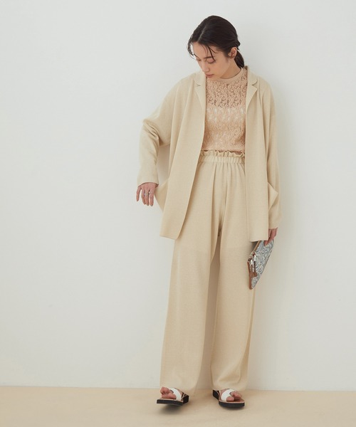 アダムエロペ ADAM ET ROPE ノーカラーセットアップ M リネン風 ADAM ET ROPE'（アダムエロペ）の「【KOMATSU】リネンライク