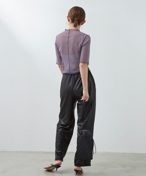 Aunt Marie's（アントマリーズ）の「リバーシブルメローハーフスリーブトップス（Tシャツ/カットソー・レディース・ブラック/ベージュ/パープル/グリーン・FREE）」の21枚目の写真