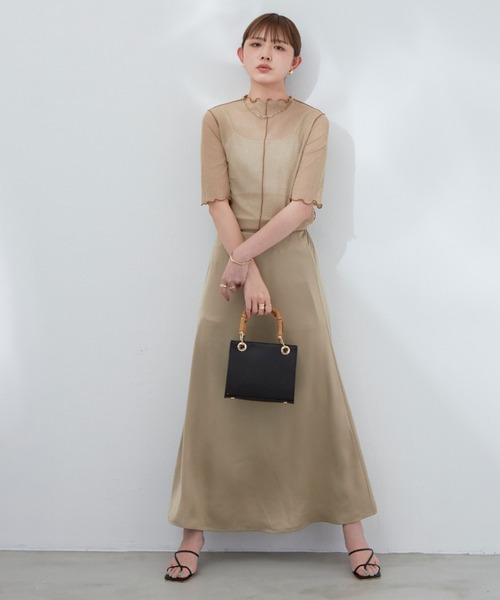 Aunt Marie's（アントマリーズ）の「リバーシブルメローハーフスリーブトップス（Tシャツ/カットソー・レディース・ブラック/ベージュ/パープル/グリーン・FREE）」の18枚目の写真