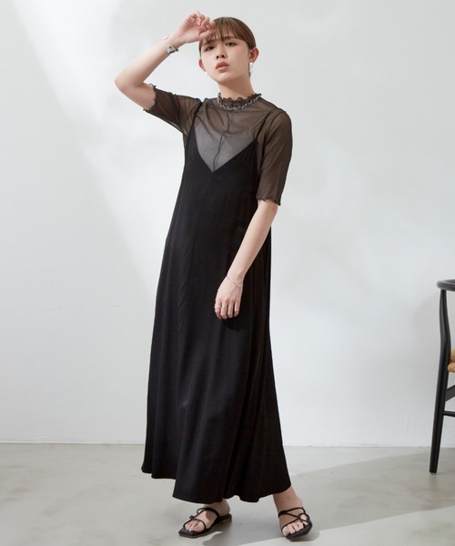 Aunt Marie's（アントマリーズ）の「リバーシブルメローハーフスリーブトップス（Tシャツ/カットソー・レディース・ブラック/ベージュ/パープル/グリーン・FREE）」の8枚目の写真