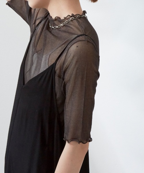 Aunt Marie's（アントマリーズ）の「リバーシブルメローハーフスリーブトップス（Tシャツ/カットソー・レディース・ブラック/ベージュ/パープル/グリーン・FREE）」の22枚目の写真