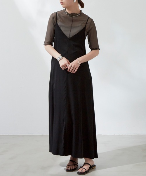 Aunt Marie's（アントマリーズ）の「リバーシブルメローハーフスリーブトップス（Tシャツ/カットソー・レディース・ブラック/ベージュ/パープル/グリーン・FREE）」の9枚目の写真