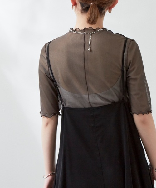 Aunt Marie's（アントマリーズ）の「リバーシブルメローハーフスリーブトップス（Tシャツ/カットソー・レディース・ブラック/ベージュ/パープル/グリーン・FREE）」の16枚目の写真