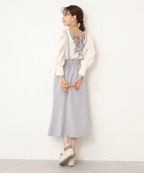 one after another NICE CLAUP（ワンアフターアナザーナイスクラップ）の「サスペンダー付きスカート（スカート・レディース・ホワイト系その他/ブラック系その他/ブルーグレー/アイボリー・FREE）」の8枚目の写真
