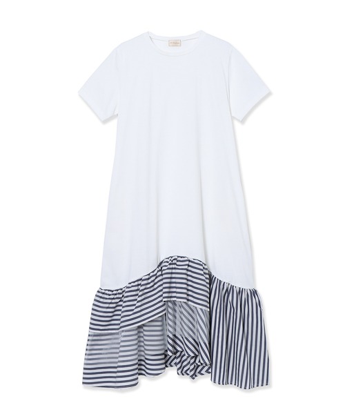 セール ボーダー チェック切替カットソーワンピ ワンピース Re Verofonna ヴェロフォンナ のファッション通販 Zozotown