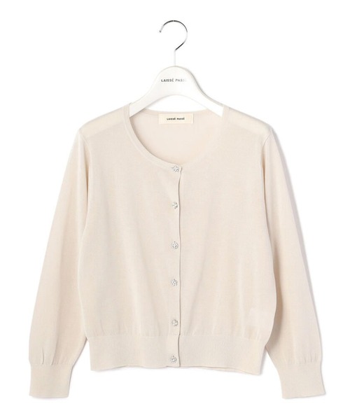 LAISSE PASSE - 新品☆今期☆レッセパッセ☆ビジューカーデ LAISSE PASSE（レッセパッセ）の「マルチビジューボタン7分袖