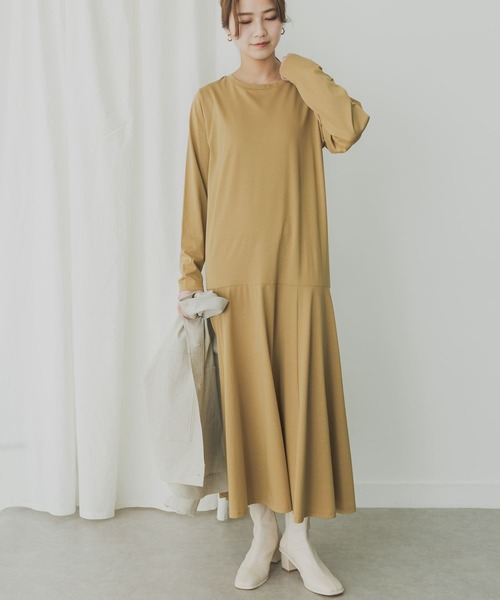 KBF+（ケービーエフプラス）の「KBF+　切り替えフレアカットワンピース（ワンピース・レディース・ブラック/ベージュ/グレー・ONE）」の8枚目の写真