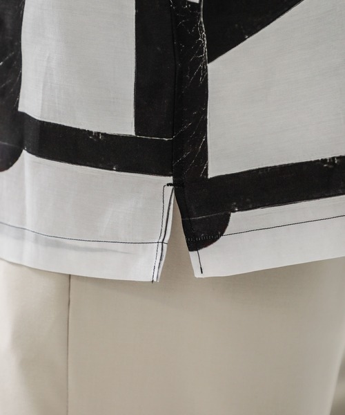 08sircus（ゼロエイトサーカス）の「【08sircus】Cu/C alphabet tile print shirt（シャツ/ブラウス・メンズ・ブラック/グレー・4/5）」の20枚目の写真