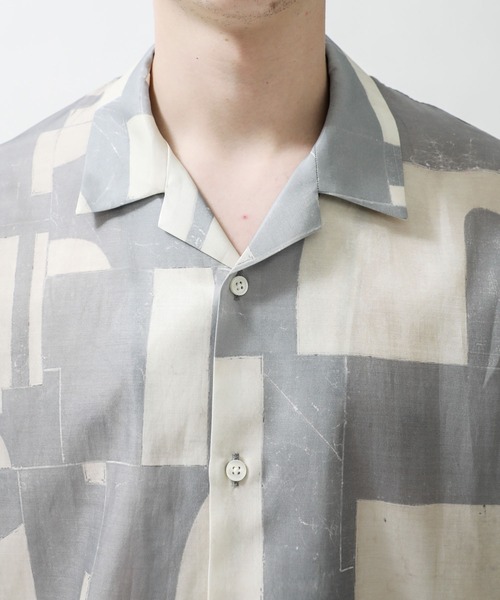 08sircus（ゼロエイトサーカス）の「【08sircus】Cu/C alphabet tile print shirt（シャツ/ブラウス・メンズ・ブラック/グレー・4/5）」の15枚目の写真