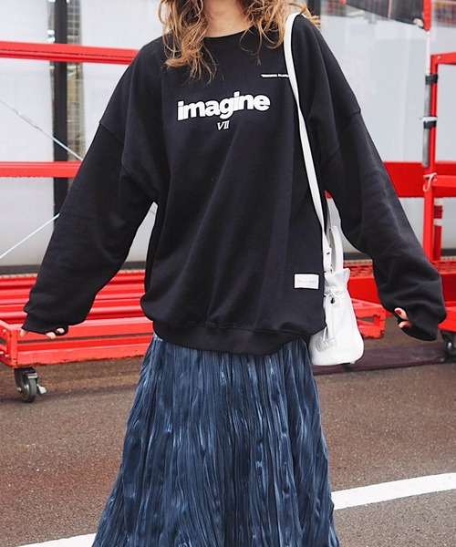 HWG_5（エイチダブルゴー）の「ロゴスウェット（スウェット・レディース・ホワイト/ライトグレー/ブラック/ブルー・FREE）」の3枚目の写真