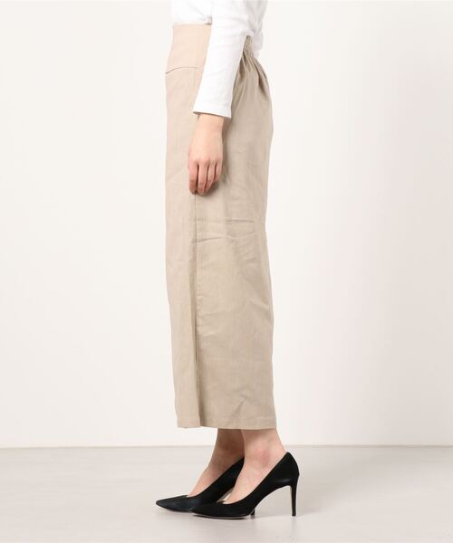 Per sist ence(パーシエンス)の「Per sist ence/パーシエンス リネンライク ラップスカート(スカート・レディース・オートミール/ベージュ/カーキ・FREE)」の4枚目の写真