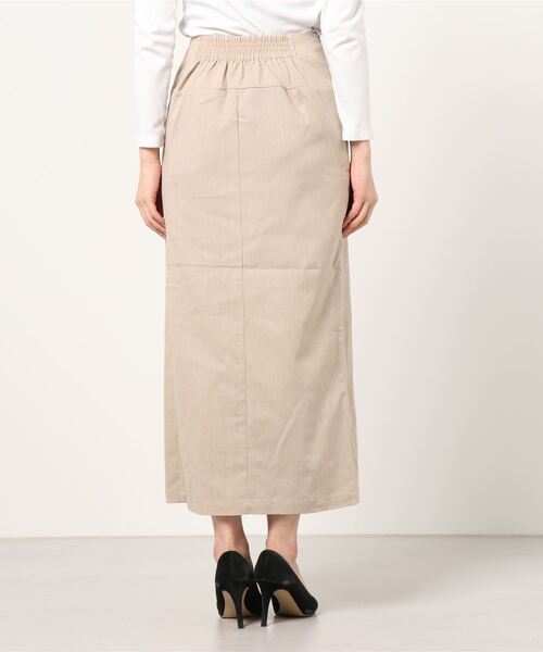 Per sist ence(パーシエンス)の「Per sist ence/パーシエンス リネンライク ラップスカート(スカート・レディース・オートミール/ベージュ/カーキ・FREE)」の5枚目の写真