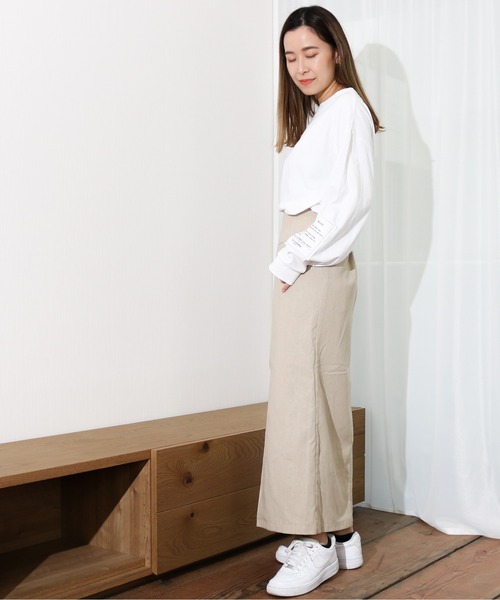 Per sist ence(パーシエンス)の「Per sist ence/パーシエンス リネンライク ラップスカート(スカート・レディース・オートミール/ベージュ/カーキ・FREE)」の7枚目の写真