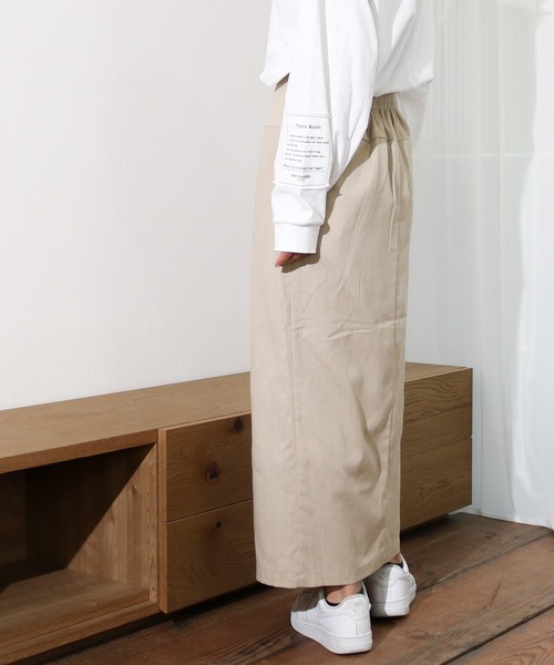 Per sist ence(パーシエンス)の「Per sist ence/パーシエンス リネンライク ラップスカート(スカート・レディース・オートミール/ベージュ/カーキ・FREE)」の8枚目の写真