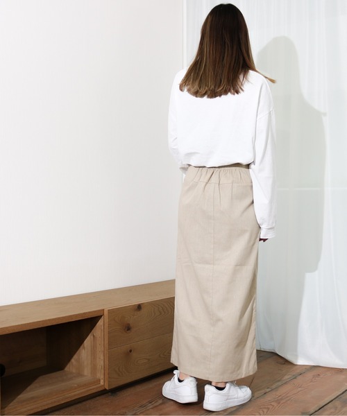 Per sist ence(パーシエンス)の「Per sist ence/パーシエンス リネンライク ラップスカート(スカート・レディース・オートミール/ベージュ/カーキ・FREE)」の9枚目の写真