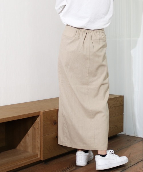 Per sist ence(パーシエンス)の「Per sist ence/パーシエンス リネンライク ラップスカート(スカート・レディース・オートミール/ベージュ/カーキ・FREE)」の10枚目の写真