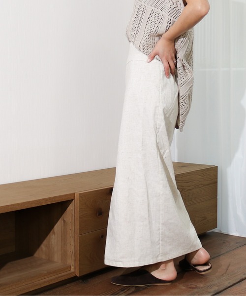 Per sist ence(パーシエンス)の「Per sist ence/パーシエンス リネンライク ラップスカート(スカート・レディース・オートミール/ベージュ/カーキ・FREE)」の13枚目の写真