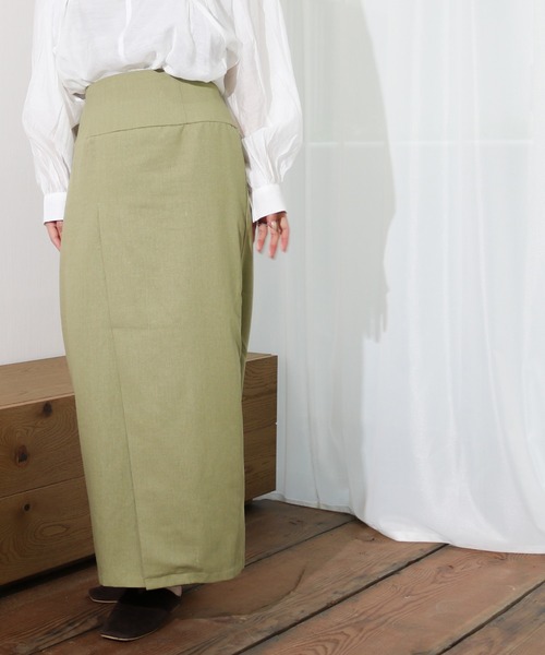 Per sist ence(パーシエンス)の「Per sist ence/パーシエンス リネンライク ラップスカート(スカート・レディース・オートミール/ベージュ/カーキ・FREE)」の17枚目の写真