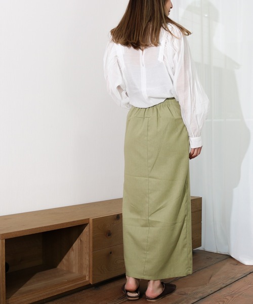 Per sist ence(パーシエンス)の「Per sist ence/パーシエンス リネンライク ラップスカート(スカート・レディース・オートミール/ベージュ/カーキ・FREE)」の19枚目の写真
