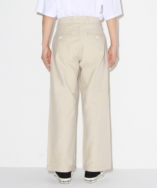LEGENDA（レジェンダ）の「レジェンダ ツータック ワイドストレート トラウザーズ / LEGENDA Two Tuck Wide Straight Trousers（その他パンツ・メンズ・ホワイト/ベージュ・1/2）」の4枚目の写真