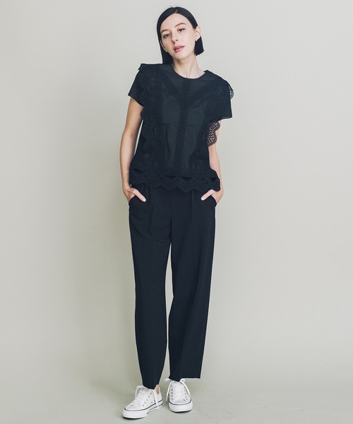 COOMB（クーム）の「ハイウエストバックギャザーパンツ（その他パンツ・レディース・ベージュ/ブラック・36(S)/38(M)）」の7枚目の写真