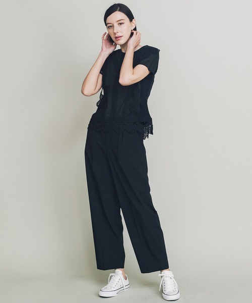 COOMB（クーム）の「ハイウエストバックギャザーパンツ（その他パンツ・レディース・ベージュ/ブラック・36(S)/38(M)）」の8枚目の写真