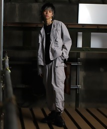 ナイロンジャケット×ワイドカーゴパンツ セットアップ