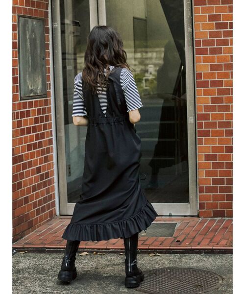 jouetie（ジュエティ）の「レイヤードジャンパードレス（ワンピース・レディース・ライトブルー/ブラック/オフホワイト/カーキ・MEDIUM）」の13枚目の写真