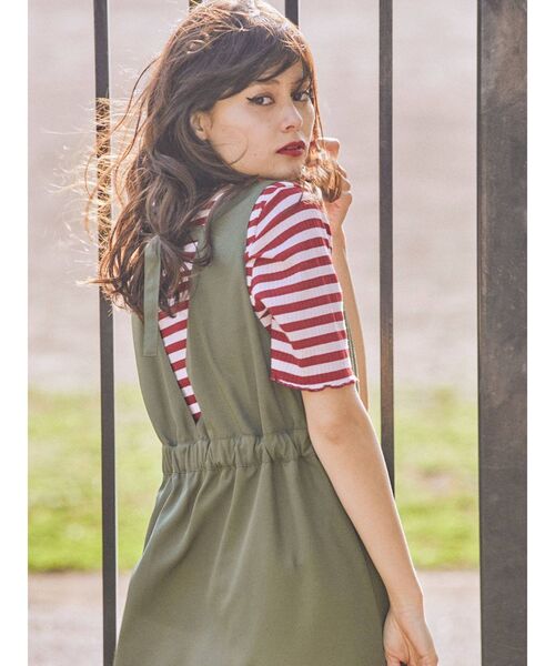 jouetie（ジュエティ）の「レイヤードジャンパードレス（ワンピース・レディース・ライトブルー/ブラック/オフホワイト/カーキ・MEDIUM）」の18枚目の写真