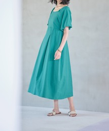 バルーンスリーブリネンワンピース