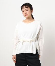 PRIORITY | ウエストリボンニット トレンドアイテム ホワイト/ブルー(ニット/セーター)