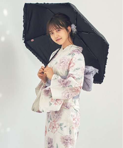 Dita（ディータ）の「【遮光/晴雨兼用】Heat Cut Frill Mini(フリルミニ 折りたたみ日傘)（折りたたみ傘・レディース・ブラック/ベージュ/ネイビー・FREE）」の2枚目の写真