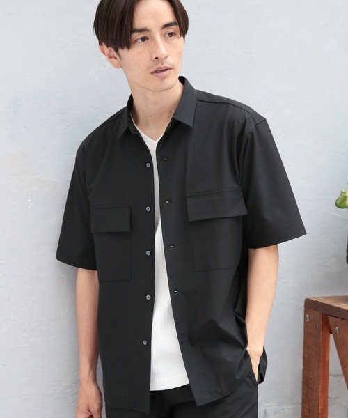 UNION STATION（ユニオンステーション）の「【セットアップ対応】半袖CPOレギュラーカラーシャツ（シャツ/ブラウス・メンズ・ブラック/ブラウン/トップグレー・LL/M/L）」の2枚目の写真