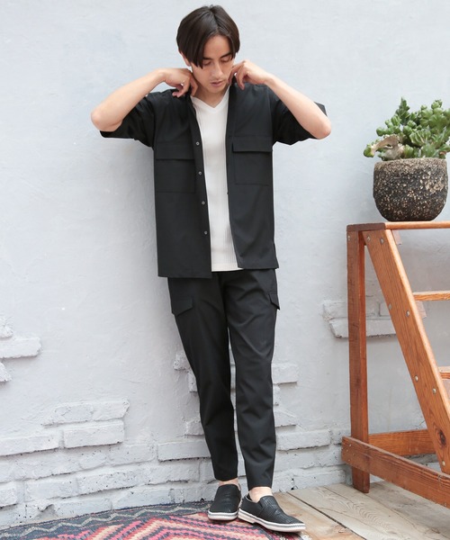 UNION STATION（ユニオンステーション）の「【セットアップ対応】半袖CPOレギュラーカラーシャツ（シャツ/ブラウス・メンズ・ブラック/ブラウン/トップグレー・LL/M/L）」の4枚目の写真