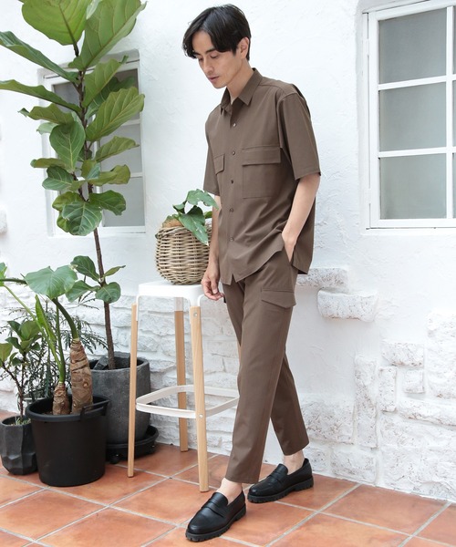 UNION STATION（ユニオンステーション）の「【セットアップ対応】半袖CPOレギュラーカラーシャツ（シャツ/ブラウス・メンズ・ブラック/ブラウン/トップグレー・LL/M/L）」の6枚目の写真