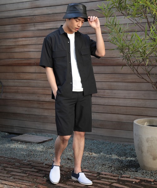 UNION STATION（ユニオンステーション）の「【セットアップ対応】半袖CPOレギュラーカラーシャツ（シャツ/ブラウス・メンズ・ブラック/ブラウン/トップグレー・LL/M/L）」の15枚目の写真