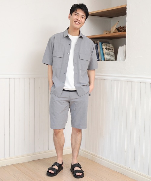 UNION STATION（ユニオンステーション）の「【セットアップ対応】半袖CPOレギュラーカラーシャツ（シャツ/ブラウス・メンズ・ブラック/ブラウン/トップグレー・LL/M/L）」の13枚目の写真