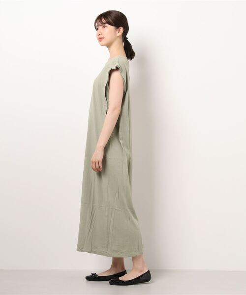nitca（ニトカ）の「40/1追撚天竺 ショルダータックワンピース（ワンピース・レディース・ダークブラウン/アイボリー/グリーン・FREE）」の4枚目の写真