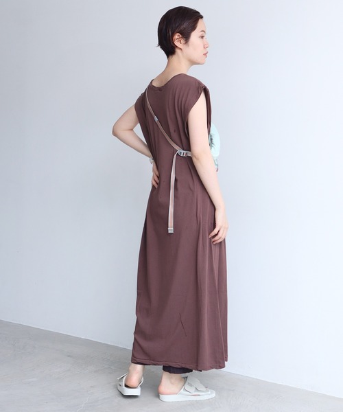 nitca（ニトカ）の「40/1追撚天竺 ショルダータックワンピース（ワンピース・レディース・ダークブラウン/アイボリー/グリーン・FREE）」の10枚目の写真
