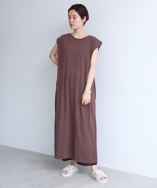 nitca（ニトカ）の「40/1追撚天竺 ショルダータックワンピース（ワンピース・レディース・ダークブラウン/アイボリー/グリーン・FREE）」の13枚目の写真