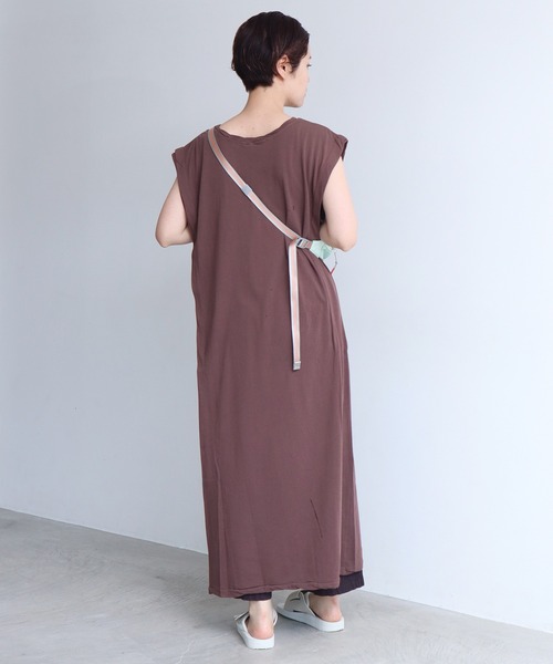 nitca（ニトカ）の「40/1追撚天竺 ショルダータックワンピース（ワンピース・レディース・ダークブラウン/アイボリー/グリーン・FREE）」の11枚目の写真