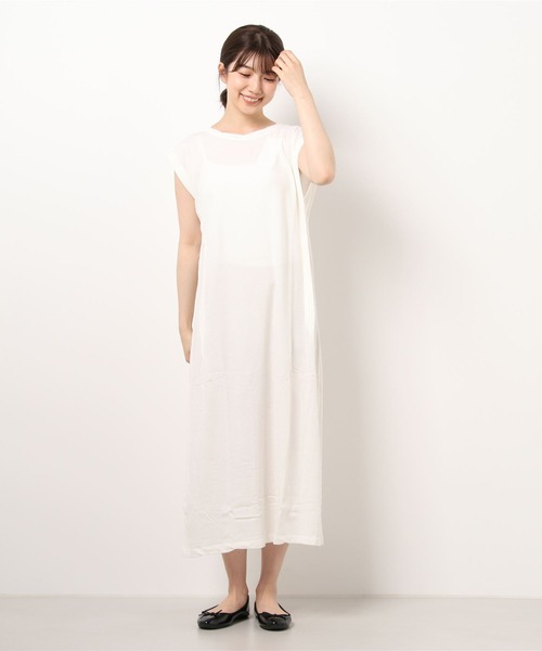 nitca（ニトカ）の「40/1追撚天竺 ショルダータックワンピース（ワンピース・レディース・ダークブラウン/アイボリー/グリーン・FREE）」の19枚目の写真