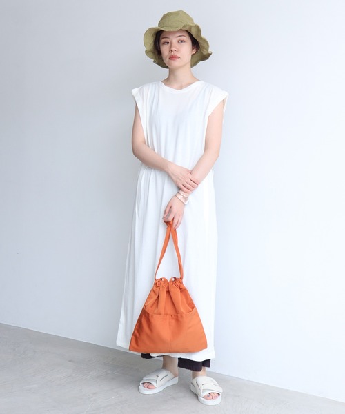 nitca（ニトカ）の「40/1追撚天竺 ショルダータックワンピース（ワンピース・レディース・ダークブラウン/アイボリー/グリーン・FREE）」の15枚目の写真