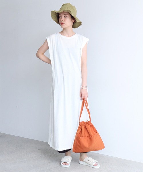 nitca（ニトカ）の「40/1追撚天竺 ショルダータックワンピース（ワンピース・レディース・ダークブラウン/アイボリー/グリーン・FREE）」の18枚目の写真