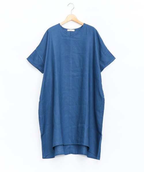 AS KNOW AS de base（アズノゥアズドゥバズ）の「麻バサバサワンピース（ワンピース・レディース・ブラック/ベージュ/カーキ/ブルー・FREE）」の4枚目の写真