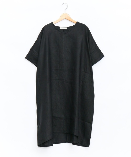AS KNOW AS de base（アズノゥアズドゥバズ）の「麻バサバサワンピース（ワンピース・レディース・ブラック/ベージュ/カーキ/ブルー・FREE）」の2枚目の写真