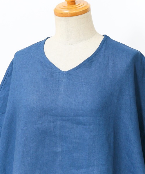 AS KNOW AS de base（アズノゥアズドゥバズ）の「麻バサバサワンピース（ワンピース・レディース・ブラック/ベージュ/カーキ/ブルー・FREE）」の8枚目の写真