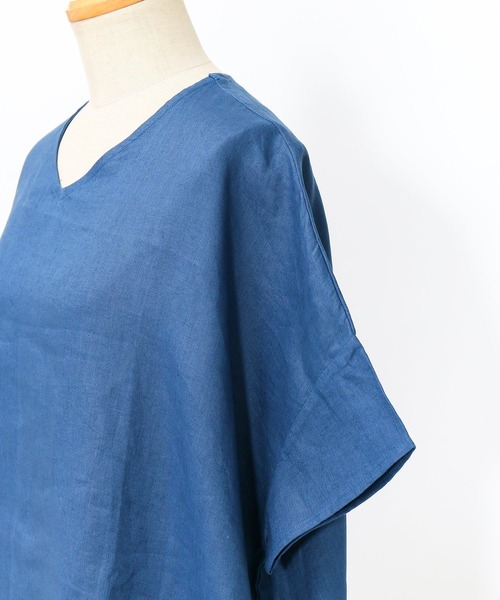 AS KNOW AS de base（アズノゥアズドゥバズ）の「麻バサバサワンピース（ワンピース・レディース・ブラック/ベージュ/カーキ/ブルー・FREE）」の7枚目の写真