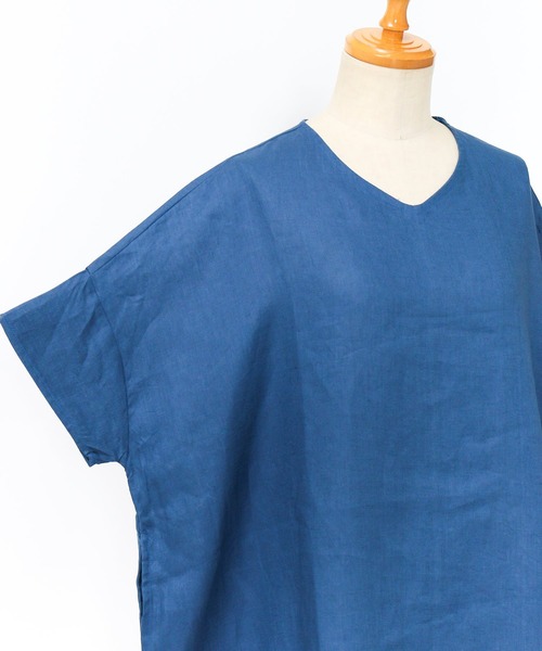 AS KNOW AS de base（アズノゥアズドゥバズ）の「麻バサバサワンピース（ワンピース・レディース・ブラック/ベージュ/カーキ/ブルー・FREE）」の9枚目の写真